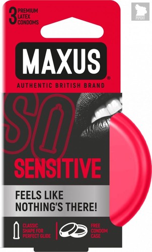 Ультратонкие презервативы в железном кейсе MAXUS Sensitive - 3 шт. - maxus