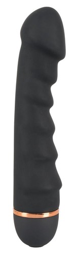 Чёрный вибратор с ребрами Bendy Ripple - 16,5 см, цвет черный - ORION