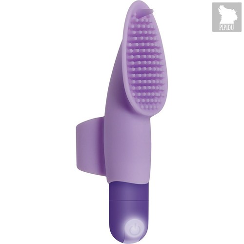 Фиолетовая вибропуля с силиконовой щеточкой для клиторальной стимуляции Fingerific, цвет фиолетовый - Evolved