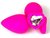 Розовая силиконовая пробка с нежно-розовым кристаллом-сердцем - 8 см., цвет розовый - Vandersex