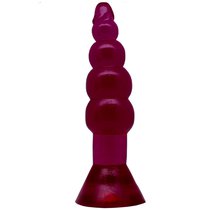 Малиновая гелевая анальная ёлочка - 17 см, цвет малиновый - Eroticon