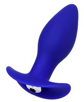 Синяя анальная вибровтулка Fancy - 10,7 см, цвет синий - Toyfa