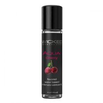 Лубрикант с ароматом сладкой вишни WICKED AQUA Cherry - 30 мл - Wicked
