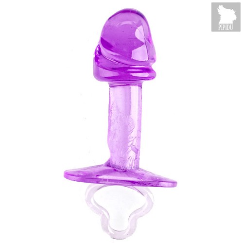 Фиолетовая анальная пробка с фаллической головкой - 9 см - SEXTOY