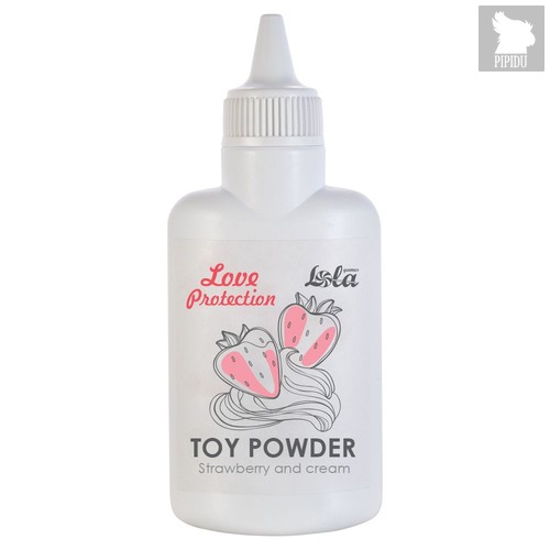 Пудра для игрушек Love Protection с ароматом клубники со сливками - 30 гр. - Lola Toys