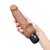 Кофейный вибратор-реалистик с клиторальными лепестками 7" Realistic Vibrator - 21,5 см., цвет кофейный - Powercocks