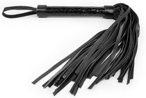 Черная многохвостовая плеть с круглой гладкой ручкой - 38 см., цвет черный - Bior toys