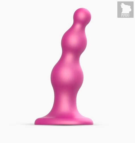 Розовый стимулятор-ёлочка Dildo Plug Beads Framboise Size M - 15 см., цвет розовый - Strap-on-me