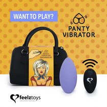 Фиолетовый вибромассажер в трусики с пультом ДУ Panty Vibe Remote Controlled Vibrator, цвет фиолетовый - FeelzToys