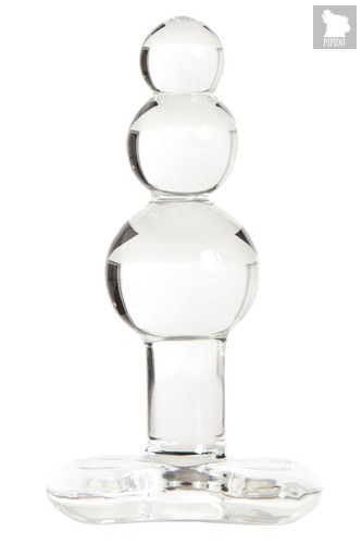 Прозрачная анальная пробка-ёлочка из стекла - 11 см, цвет прозрачный - Sexus