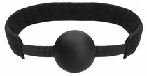 Черный кляп-шарик V&V Adjustable Ball Gag на липучке, цвет черный - Shots Media
