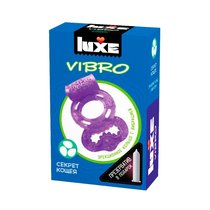 Фиолетовое эрекционное виброкольцо Luxe VIBRO "Секрет Кощея" + презерватив, цвет фиолетовый - LuxeLuv