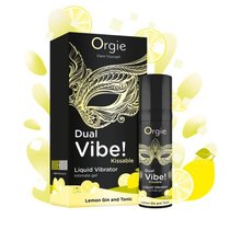 Съедобный жидкий вибратор Dual Vibe! со вкусом лимонного джина с тоником - 15 мл. - Orgie