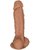 Телесный фаллоимитатор на присоске с мошонкой - 18,5 см., цвет телесный - Eroticon