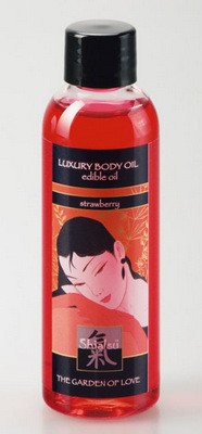 Съедобное массажное масло с ароматом клубники - 100 мл - Shiatsu by HOT