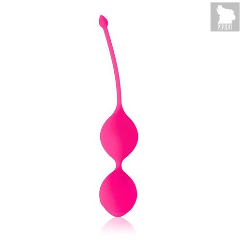 Розовые вагинальные шарики Cosmo с хвостиком, цвет розовый - Bioritm