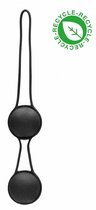 Черные вагинальные шарики Geisha со шнурком, цвет черный - Shots Media