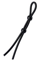 Черное лассо на пенис с двумя бусинами, цвет черный - Toyfa