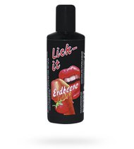 Смазка-массаж 3в1 Lick It со вкусом земляники, 50 мл