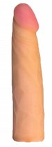 Трусики Harness с реалистичной насадкой-фаллосом №66 - 18,5 см., цвет телесный/черный - МиФ
