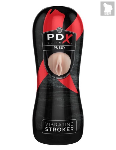 Мастурбатор-вагина в тубе с вибрацией PDX ELITE Vibrating Pussy Stroker, цвет телесный - Pipedream