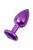 Фиолетовый анальный плаг с кристаллом фиолетового цвета - 7,2 см., цвет фиолетовый - Toyfa