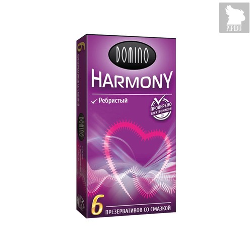 Презервативы с рёбрышками Domino Harmony - 6 шт. - LUXLITE