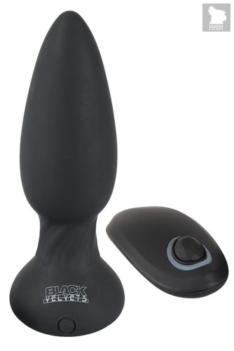 Черная анальная пробка с вибрацией и вращением шариков - 13,8 см., цвет черный - ORION