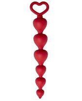 Бордовая анальная цепочка Heart Ray - 17,5 см, цвет бордовый - Le Frivole