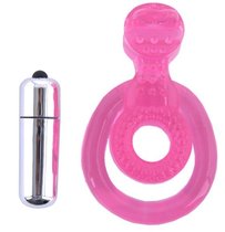 Розовая вибронасадка со стимулятор клитора Язычок, цвет розовый - Toyfa