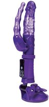 Фиолетовый анально-вагинальный вибратор на присоске A-toys, цвет фиолетовый - Toyfa
