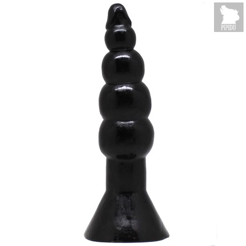 Чёрная гелевая анальная ёлочка - 17 см, цвет черный - Eroticon