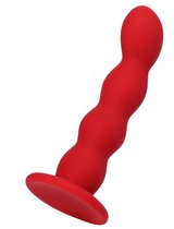 Красный силиконовый анальный фаллоимитатор Favorite - 13 см, цвет красный - Toyfa