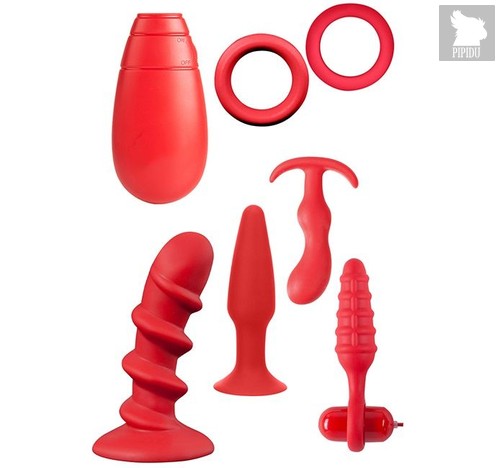 Подарочный набор для мужчин MENZSTUFF VIBRATING PLEASURE SET, цвет красный - Dream toys