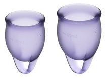 Набор фиолетовых менструальных чаш Feel confident Menstrual Cup, цвет фиолетовый - Satisfyer