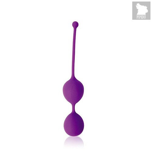 Фиолетовые двойные вагинальные шарики Cosmo с хвостиком для извлечения, цвет фиолетовый - Bioritm