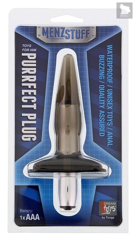Дымчатая вибровтулка Purrfect Plug Smoke - 9,5 см., цвет дымчатый - Dream toys