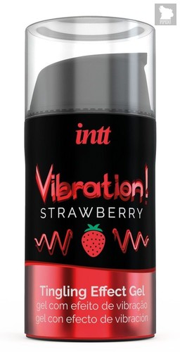 Жидкий интимный гель с эффектом вибрации Vibration! Strawberry - 15 мл. - INTT