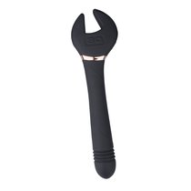 Черный двусторонний вибратор Key Control Massager Wand в форме гаечного ключа, цвет черный - Eroplant