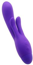 Фиолетовый вибратор INDULGENCE Frolic Bunny - 18,5 см., цвет фиолетовый - Howells