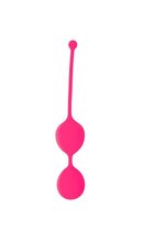Розовые двойные вагинальные шарики Cosmo с хвостиком для извлечения, цвет розовый - Bioritm
