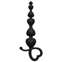 Чёрная анальная цепочка Begginers Beads - 18 см, цвет черный - Lola Toys