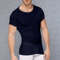 Мужская обтягивающая футболка в мелкий рубчик, цвет темно-синий, 2XL - Doreanse