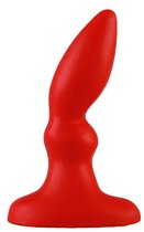 Красная изогнутая анальная пробка - 10 см., цвет красный - МиФ