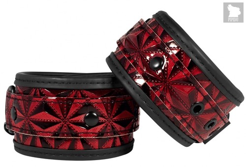 Красно-черные наручники Luxury Hand Cuffs, цвет красный/черный - Shots Media