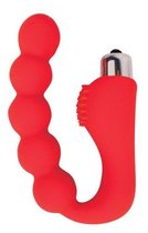 Красный силиконовый вибромассажер-елочка, цвет красный - Bioritm