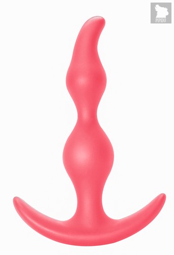 Розовая анальная пробка Bent Anal Plug Black - 13 см, цвет розовый - Lola Toys