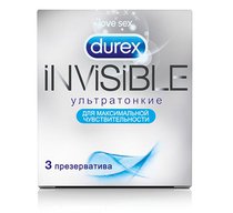 Ультратонкие презервативы Durex Invisible - 3 шт. - Durex