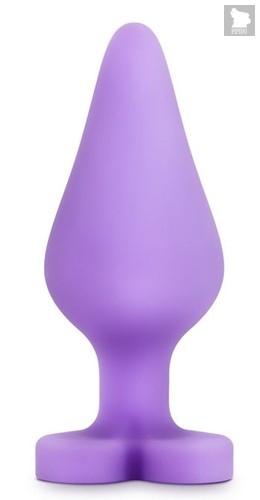 Фиолетовая анальная пробка Naughty Candy Heart Do Me Now - 8,9 см., цвет фиолетовый - Blush Novelties