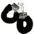 Металлические наручники с черной опушкой и ключиком, цвет черный - Пикантные штучки